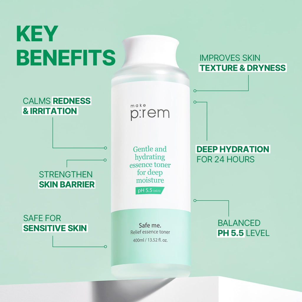 Makep:rem Safe me Relief essence toner 400ml