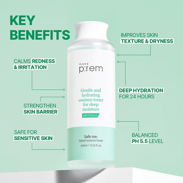 Makep:rem Safe me Relief essence toner 400ml