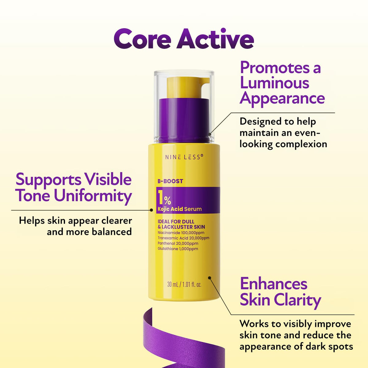 NINELESS B-Boost 1% Kojic Acid Serum 30ml
