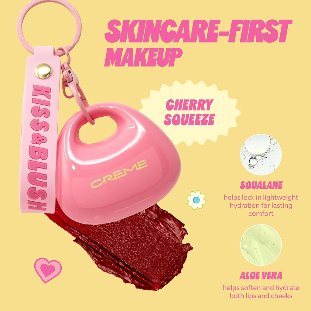 The Crème Shop Kiss & Blush Charm Lip Balm & Blush- Cherry Squeeze
