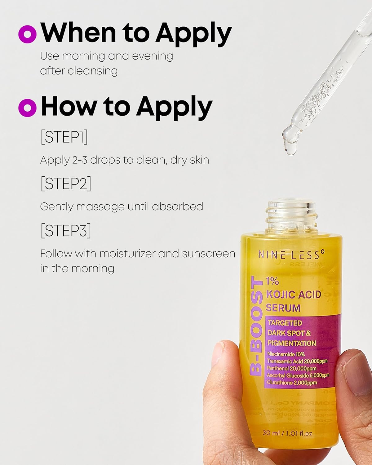 NINELESS B-Boost 1% Kojic Acid Serum 30ml