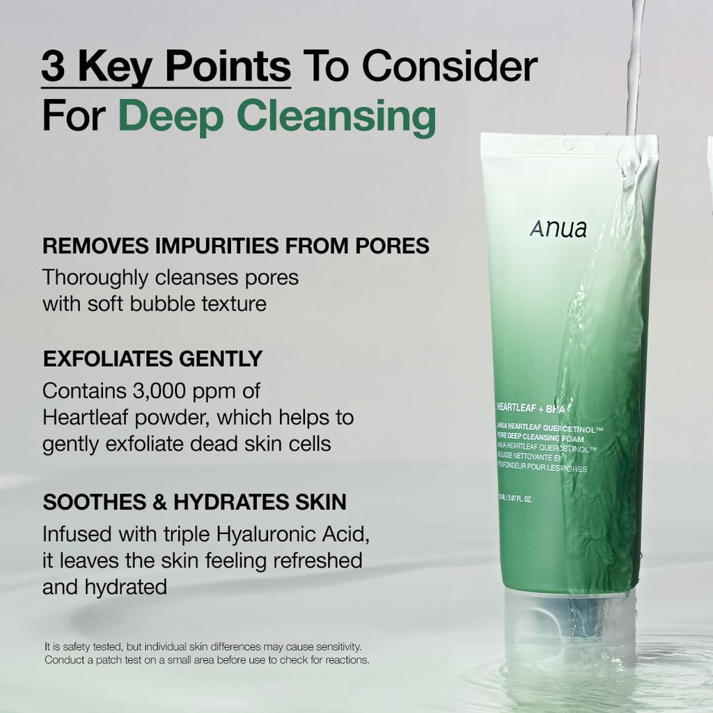Anua Heartleaf Quercetinol Pore Deep Cleansing Foam (150ml)