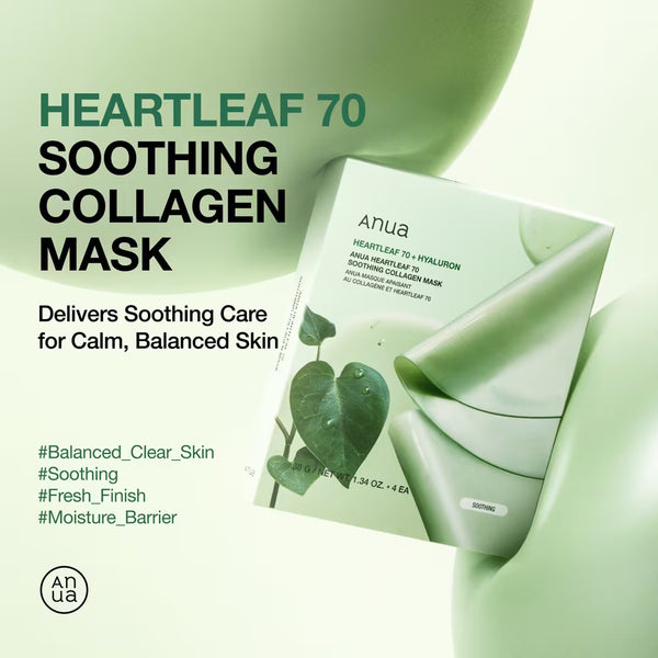 Anua Heartleaf 70 Soothing Collagen Mask 4pcs