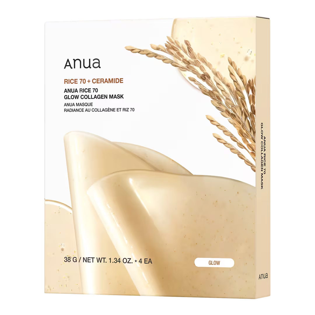 Anua Rice 70 Glow Collagen Mask 4pcs